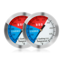 BBQ Thermometer Temperature Gauge 2Inch Stainless Steel Barbecue Charcoal Grill Smoker Temp Gauge Pit Fahrenheit and Heat Indicator for Cooking Meat