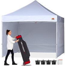 ABCCANOPY Ez Pop Up Canopy Tent with Sidewalls Commercial -Series White