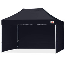 ABCCANOPY Ez Pop Up Canopy Tent with Sidewalls 10x15 Commercial -Series Black