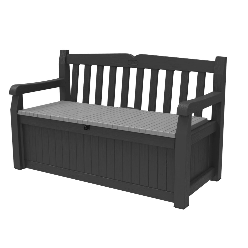 Keter Solana 70 Gallon Storage Bench Deck Box for Patio Furniture  Front Porch Decor and Outdoor Seating - Perfect to Store Garden Tools and Pool Toys-image-OPC-PFT6JXB-NEW