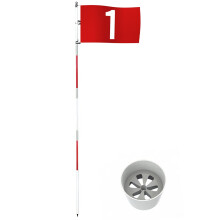 THIODOON Golf Flagstick 6ft Golf Flag and Cup for Yard Pro Detachable Golf Hole Cup and Flag for Driving Range Backyard Upgrade Anti-Rust Glass Fiber