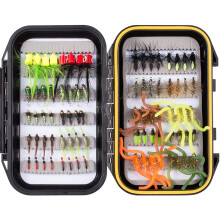 BASSDASH Fly Fishing Flies Kit Fly Assortment 36/64/72/80/96pcs with Dry/Wet Flies Nymphs Streamers etc. (80 pcs Assorted Flies kit with Waterpro