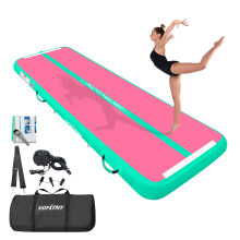 VOFiTNY All Purpose Gymnastics Air Mat 10x3.3x4 Sturdy Tumble Track for Home/Gym Pink/Green