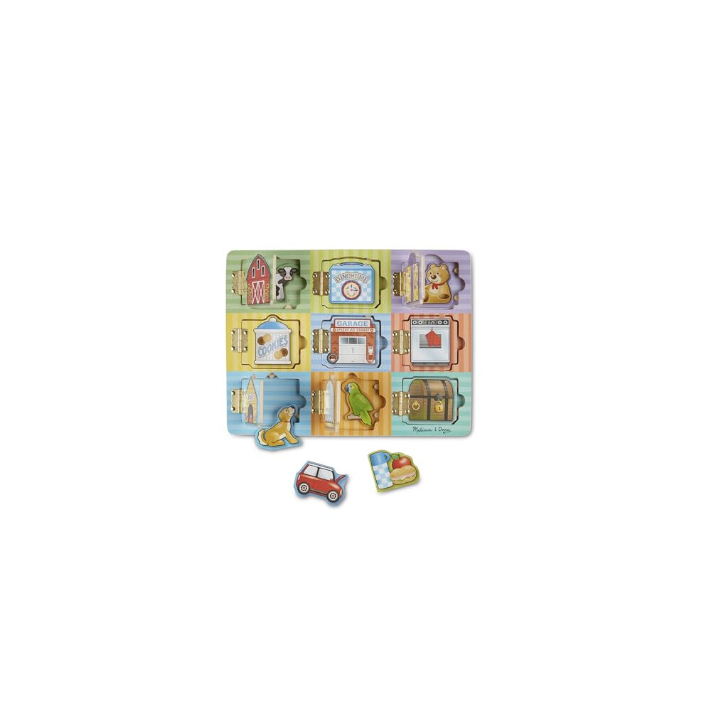 Melissa & Doug Hide and Seek Wooden Activity Board With Magnets Puzzles For Toddlers And Kids Ages 3+