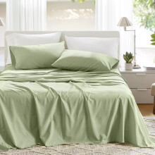 Comfort Spaces 100% Cotton Sheets Full, Breathable & Soft Cotton Sheets, Naturally Cool Cotton Bed Sheets with 14" Elastic Pocket Fits up to 16" Mattr