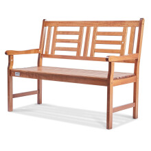 VEVOR Wood Outdoor Bench 2-Person Garden Bench with Backrest and Armrests 700 lbs Load Capacity All-Weather Never Rot Patio Bench for Garden Park