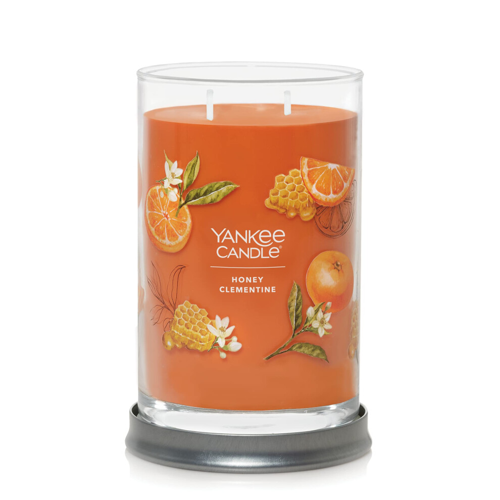 Yankee Candle Honey Clementine Scented  Signature 20oz Large Tumbler 2-Wick Candle  Over 60 Hours of Burn Time