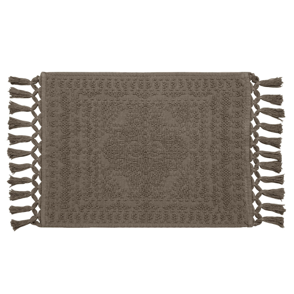 French Connection Nellore Bathroom Rugs  Woven and Beaded Bathroom Mats  Durable Non-Slip Bath Rugs  Thick Bath Mats for Bathroom and Shower Rugs  26"