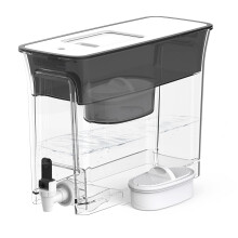 Waterdrop 35-Cup Slim Water Filter Dispenser Large Capacity 200-Gallon Long-Life 5X Lifetime Reduces Chlorine PFOA/PFOS and More BPA Free Black