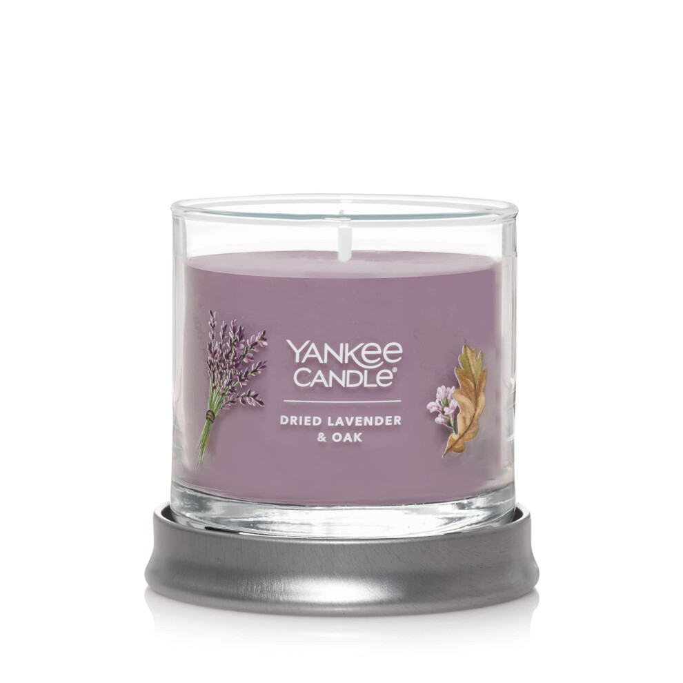 Yankee Candle Dried Lavender & Oak Scented  Signature 4.3oz Small Tumbler Single Wick Candle  Over 20 Hours of Burn Time