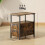 Homcom HOMCOM Bedside Table with Charging Station for Living Room, Rustic Brown 7