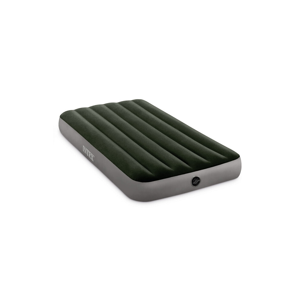 INTEX 64107E Dura-Beam Standard Prestige Air Mattress: Fiber-Tech - Twin Size - 10in Bed Height - 300lb Weight Capacity - Pump Sold Separately