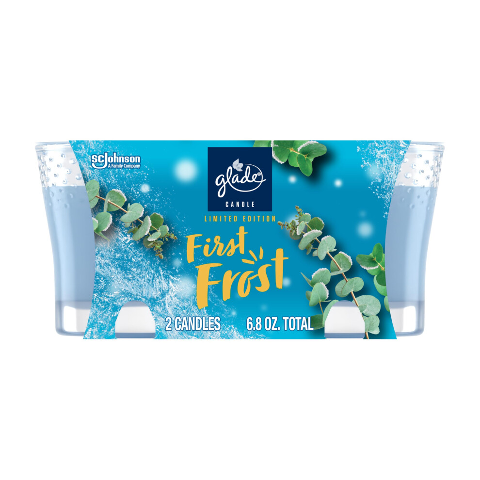 Glade Candle Jar  Air Freshener  First Frost  3.4 Oz  Limited Edition Scent  2 Count