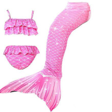 (140cm(9-10T), 3PCS without fins13) Summer Girl Mermaid Tail With Monofin Halloween Costume Princess Dress Swimsuit Bikini Bathing Suit For Swim