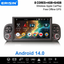 Erisin 4GB+64GB 8-Core Android 14 CarPlay Car Stereo GPS Radio for Fiat Panda MK3 DAB+ WiFi DSP Bluetooth 4G CANBus USB