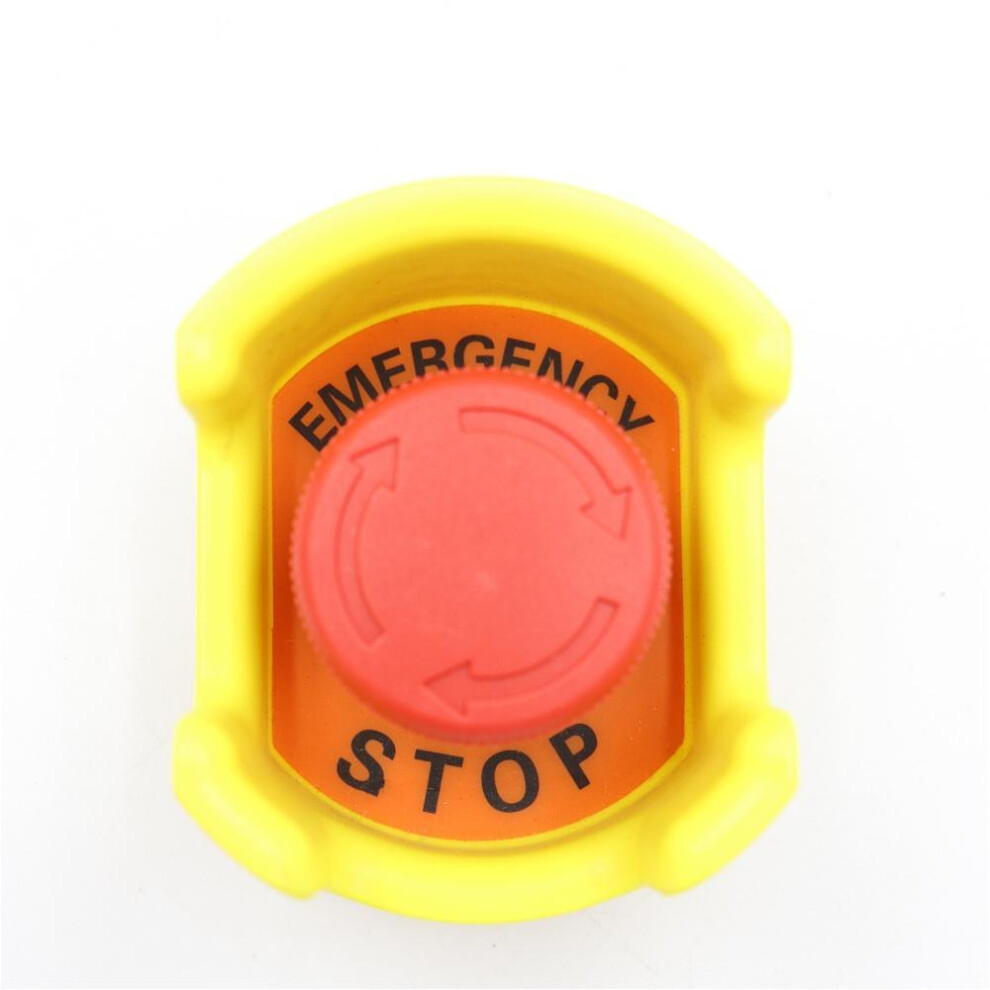 (1NC 1NO stop safety mask) 1set Emergency Stop Button Protective Cover,switch Preventing Misoperation, Yellow 22mm Emergency Mushroom Head Protective