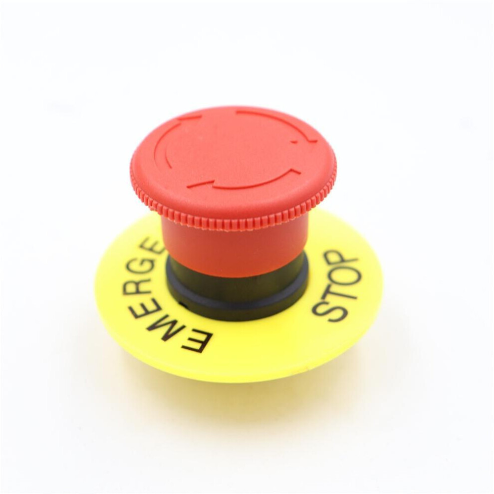 (1NC 1NO stop) 1set Emergency Stop Button Protective Cover,switch Preventing Misoperation, Yellow 22mm Emergency Mushroom Head Protective Seat 1nc + 1