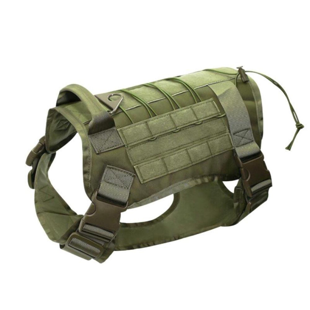 (green, M) Tactical Dog Harness Military Pet German Shepherd K9 Pet Training Vest Dog Harness And Leash Set For Small Medium Large Dogs