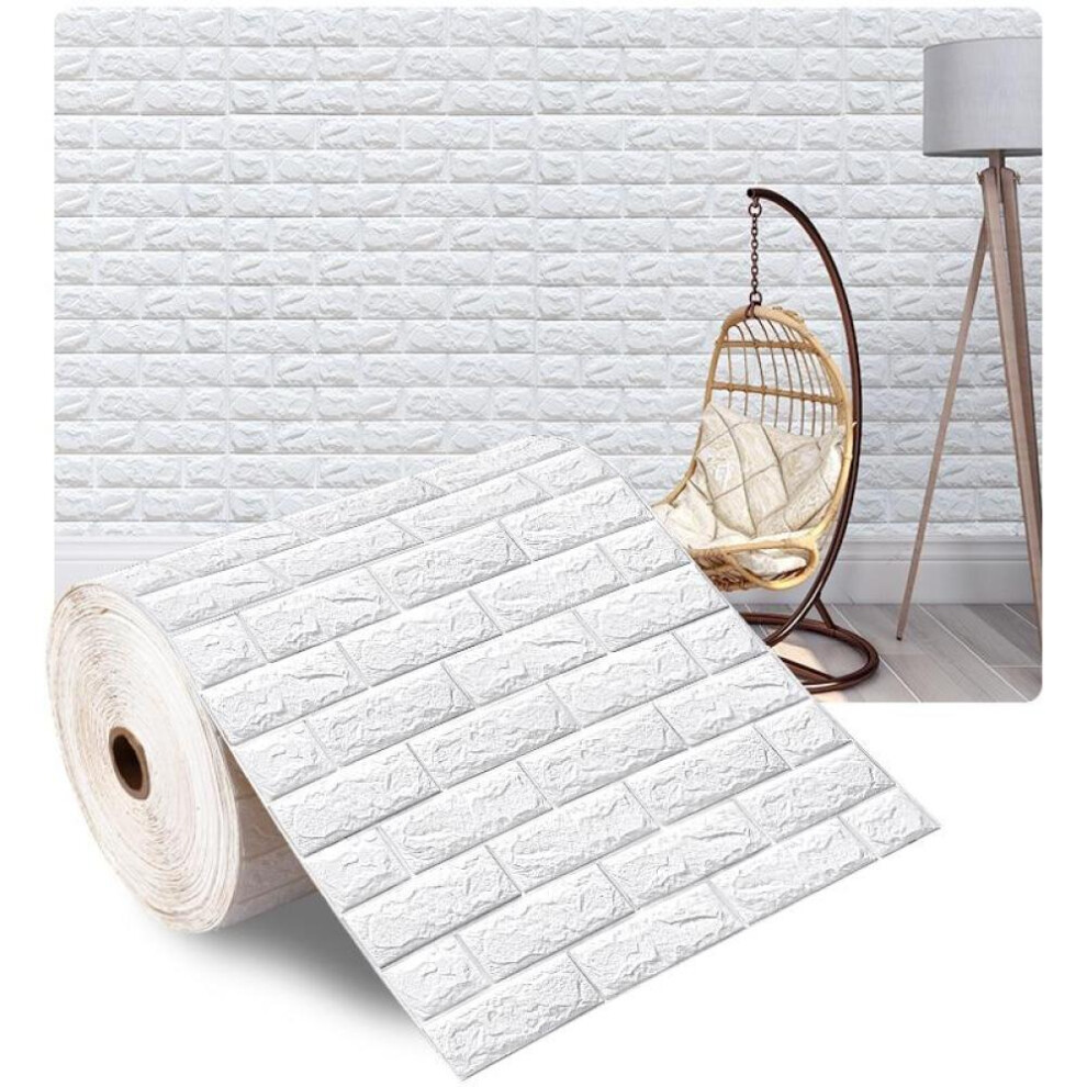 (white, 10m) 5m/10m/20m 3D Wall Sticker Imitation Brick Bedroom Home Decor Waterproof Self-adhesive Diy Wallpaper For Living Room Tv Backdrop Decor