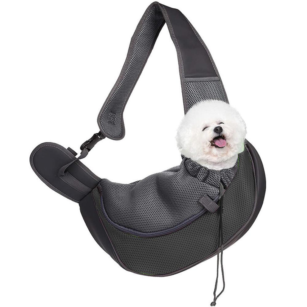 (black, L) Breathable Dog Carrier Outdoor Travel Handbag Pouch Mesh Shoulder Bag Sling Pet Travel Tote Cat Puppy Carrier