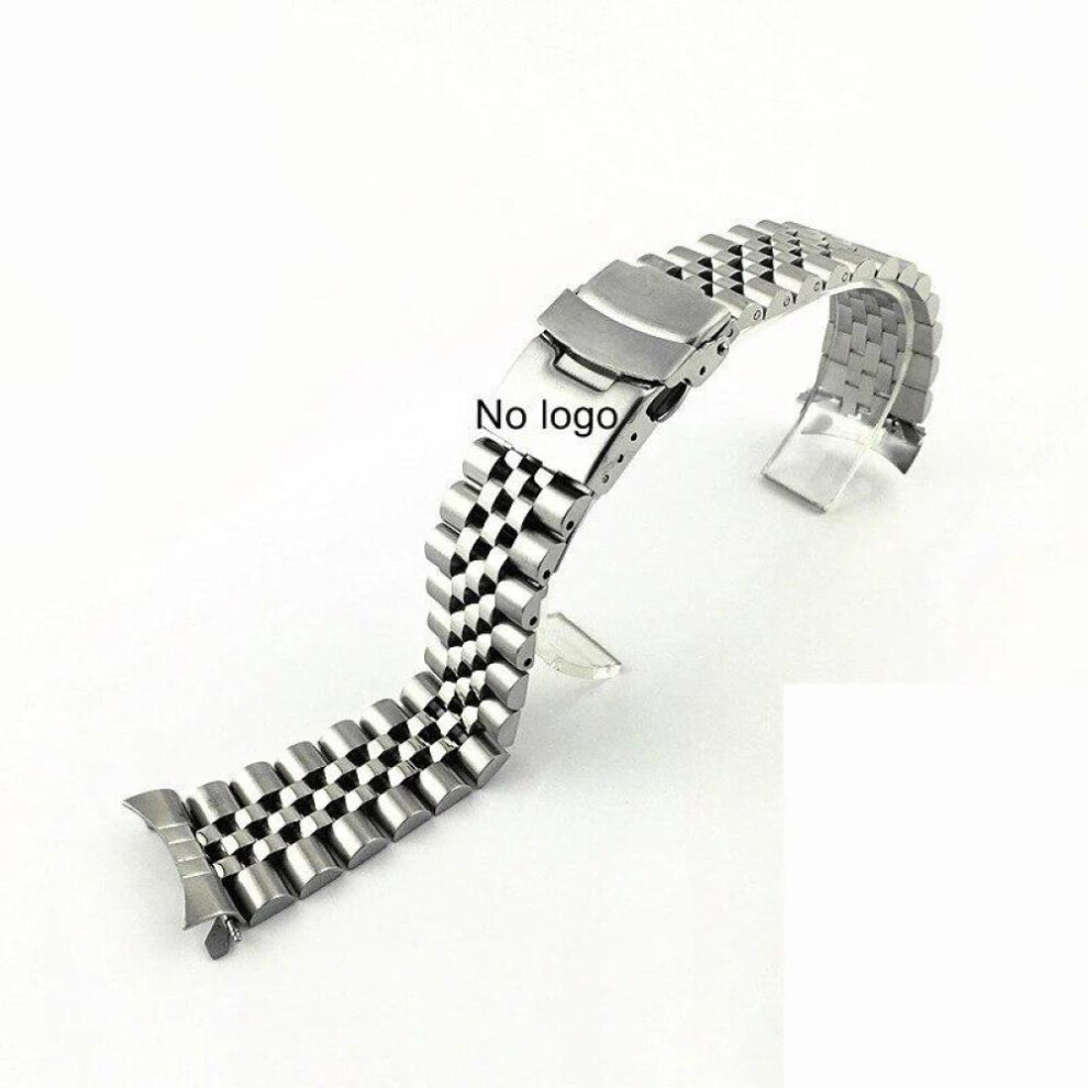 (B-Silver no logo  22mm) For Seiko Solid Stainless Steel Band Skx007 Skx009 Srpd63k1 Samurai 20mm 22mm Men&apos;s Strap Srpd Jubilee Curved Bracelet