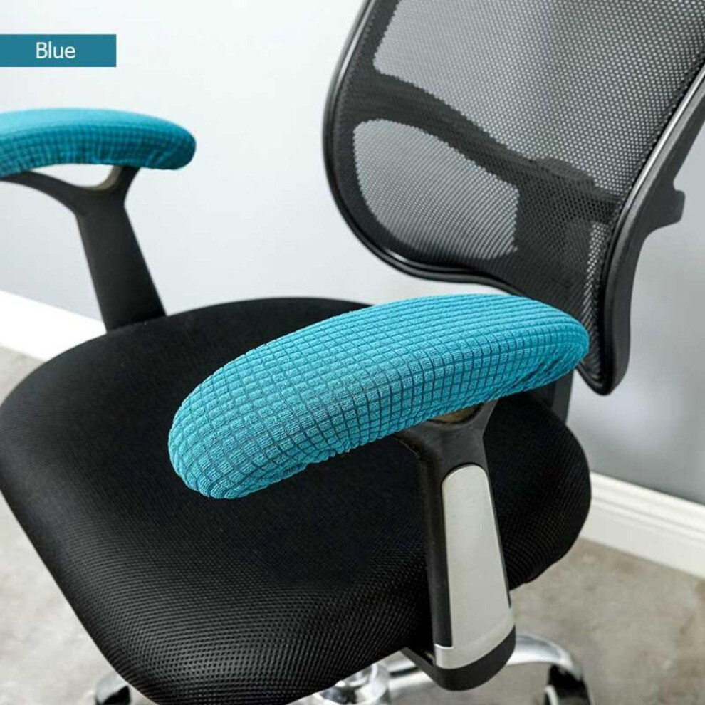 (Blue) Covering For Office Chairs Elbow Relief Armrest Gloves Armrest Case Chair Armrest Pads Chair Cover