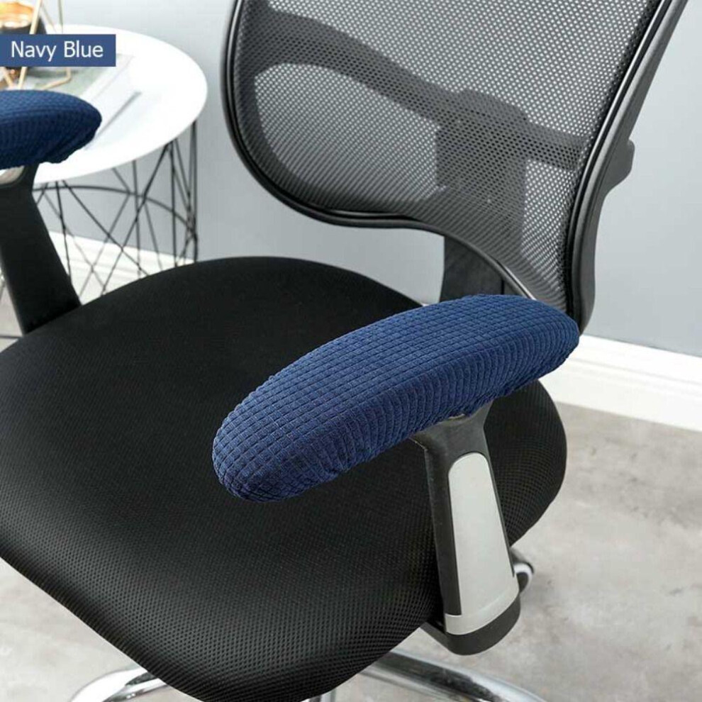 (Navy Blue) Covering For Office Chairs Elbow Relief Armrest Gloves Armrest Case Chair Armrest Pads Chair Cover