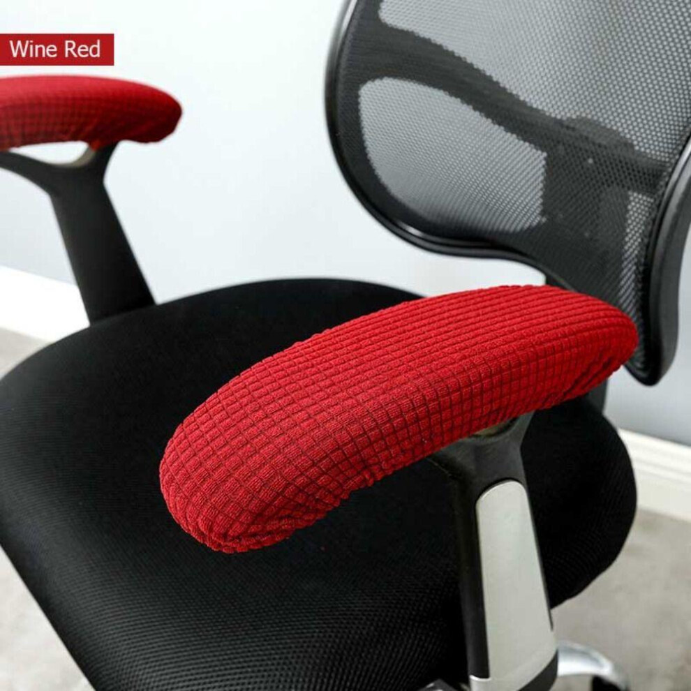 (Wine Red) Covering For Office Chairs Elbow Relief Armrest Gloves Armrest Case Chair Armrest Pads Chair Cover