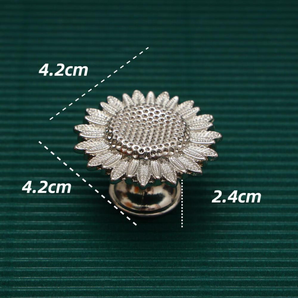 (Sunflower) Silver Furniture Handles Handles For Cabinets And Drawers Creative Furniture Knobs Zinc Alloy Drawer Knobs Kitchen Cabinets Knob