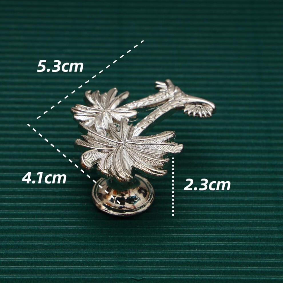 (Coconut tree) Silver Furniture Handles Handles For Cabinets And Drawers Creative Furniture Knobs Zinc Alloy Drawer Knobs Kitchen Cabinets Knob