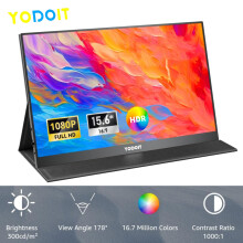 YODOIT 15.6" Portable Monitor FHD Monitor Screen IPS Display with USB Type C Port&Built-in Speakers with Smart Cover for PC,Laptop, MacBook, Xbox
