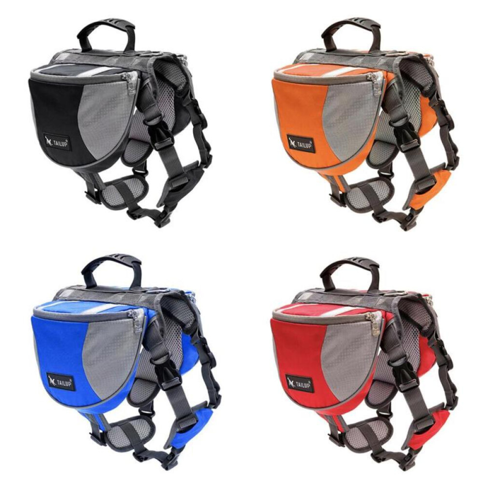 (orange, L) Pet Backpack Dog Bags Pet Supplies Reflective Strip Bag Out Travel Dog Backpack
