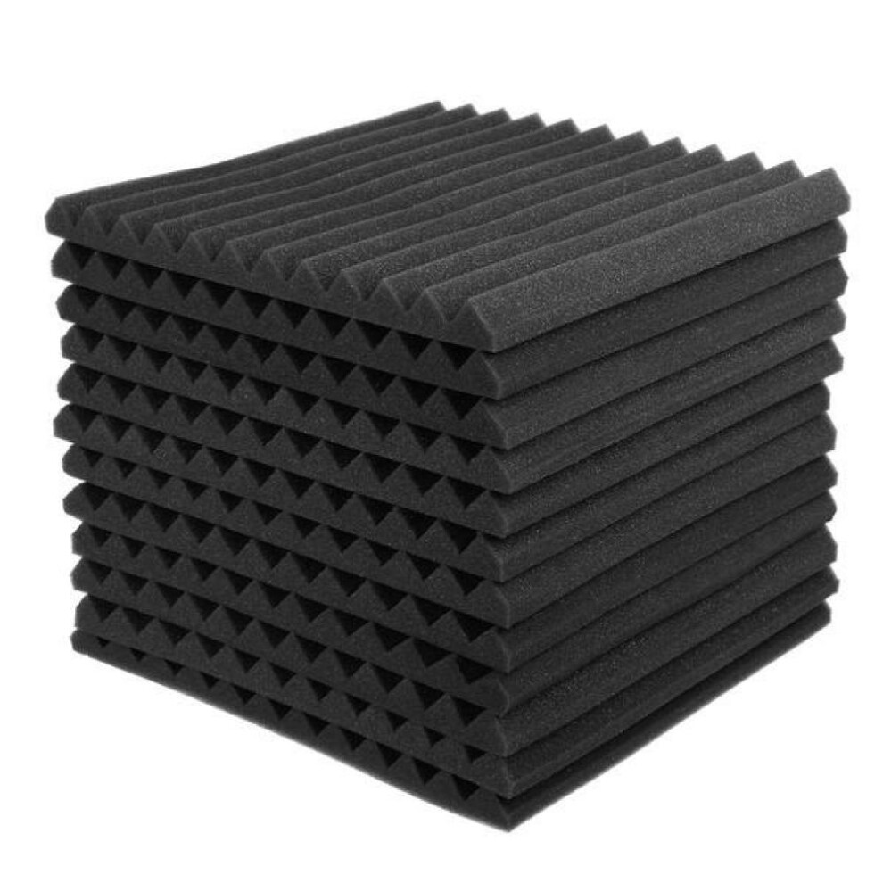 (black, 24PCS) Upgrade High Quality 12/24/96pcs Durable Soundproof Foam Studio Foams Acoustic Wall Panel Sound Insulation Foam Studio Wall