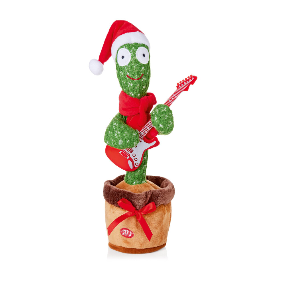 Premier Decorations (Guitar) Dancing Musical Cactus Christmas Decoration With Sax Or Guitar 35Cm
