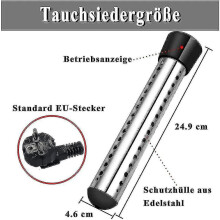 (AU Plug) Bathtub Heater 3000w Electric Immersion Heater Travel Immersion Heater, Stainless Steel Immersion Heater, Electric Water Heater Swimming