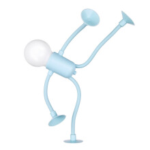 (1PCS Blue) Changeable Shape Night Light Funny Sportsman Desk Lamp Button Battery Versatile Mini Lamp Creative Ornament Vacuum Adsorption
