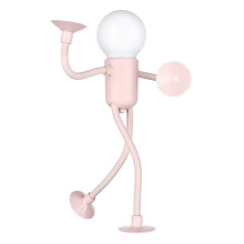 (1PCS Pink) Changeable Shape Night Light Funny Sportsman Desk Lamp Button Battery Versatile Mini Lamp Creative Ornament Vacuum Adsorption