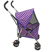 Pet Dog Puppy Stroller Pram Pushchair in Purple Dot