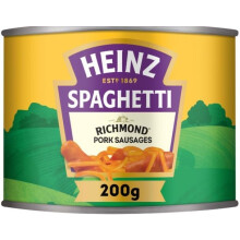 Heinz Spaghetti In a Rich Tomato Sauce Richmond Pork Sausages 200g