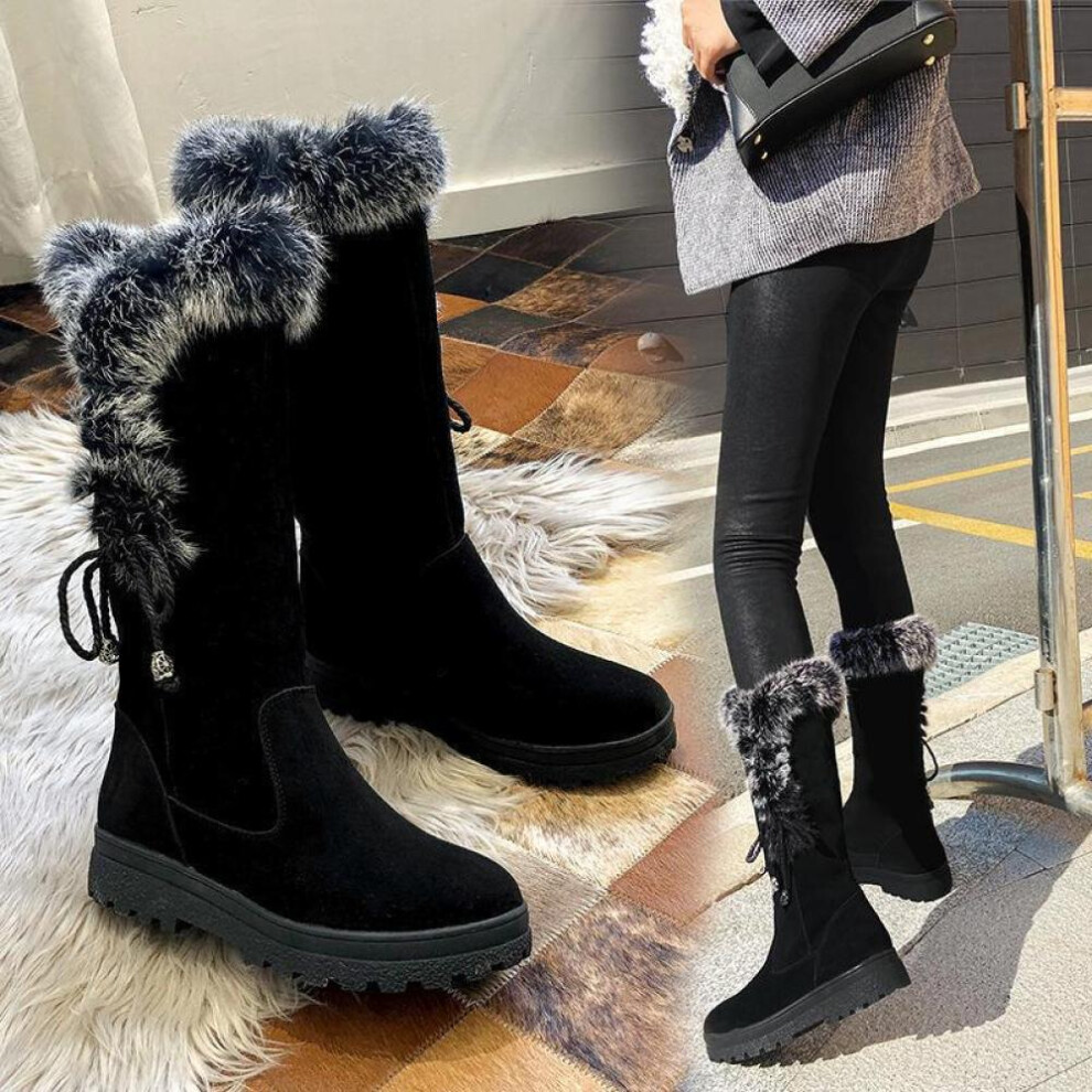 (as the picture, 40) Women Boots Winter Boots Shoes Low Heel Short Boots Keep Warm Ankle Boots Non-slip Female Shoes Women Winter Boots Shoes Plush