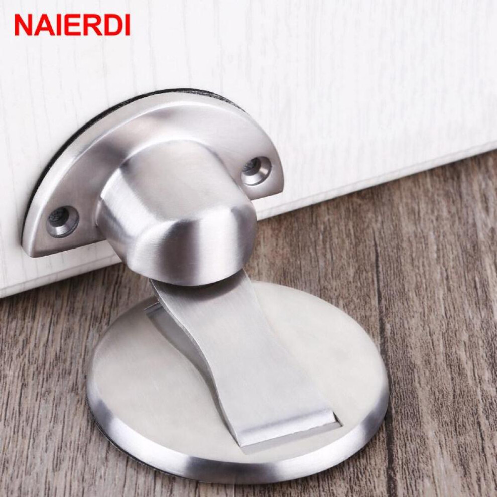 (silver) Naierdi Magnetic Door Stops 304 Stainless Steel Door Stopper Hidden Door Holders