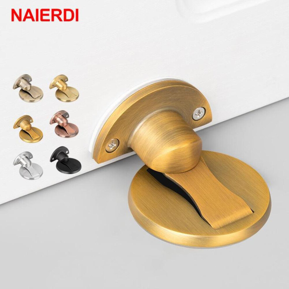 (bronze yellow) Naierdi Magnetic Door Stops 304 Stainless Steel Door Stopper Hidden Door Holders