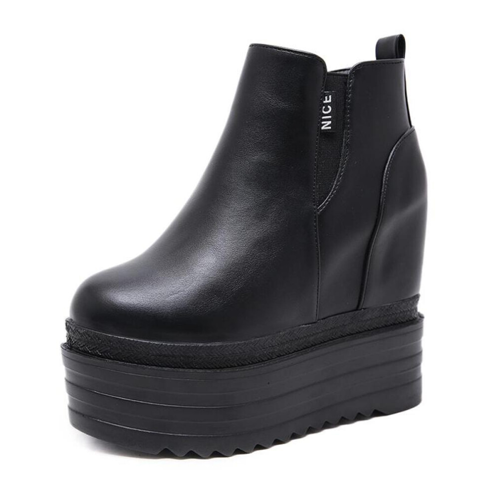 (black, 35) Luxury Brand Hot Ladies High Platform Boots Fashion High Heels Ankle Boots Women Black Party Wedges Shoes Woman Fall 2020