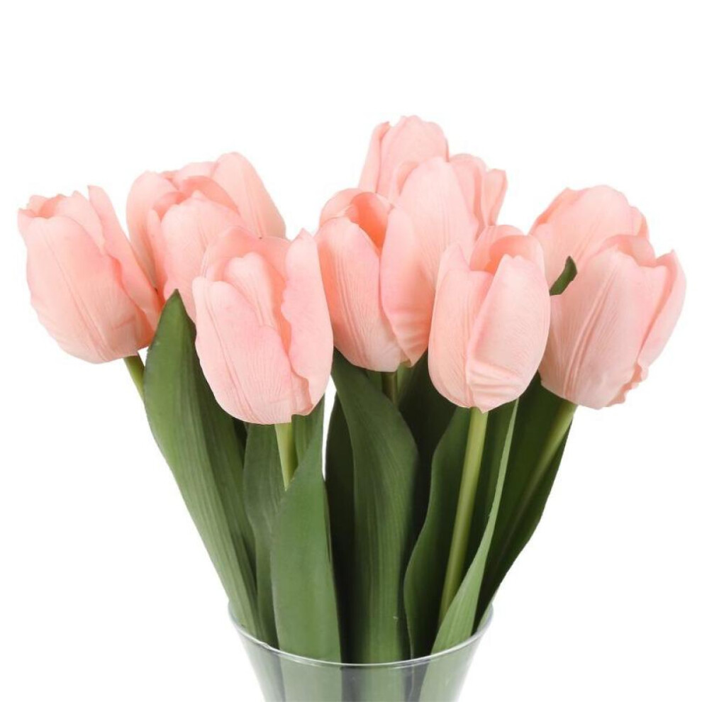 (baby pink) 6 Pcs Tulips Artificial Flowers For Decoration Real Looking Fake Tulips Real Touch Flowers Floral Arrangements For Table Home Office Wedding Decor