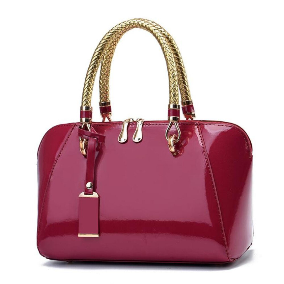 (burgundy) Women&apos;s Bags Handbags Lacquered Leather Fashion Handbags Ladies Bags Large-capacity One-shoulder Messenger Bags
