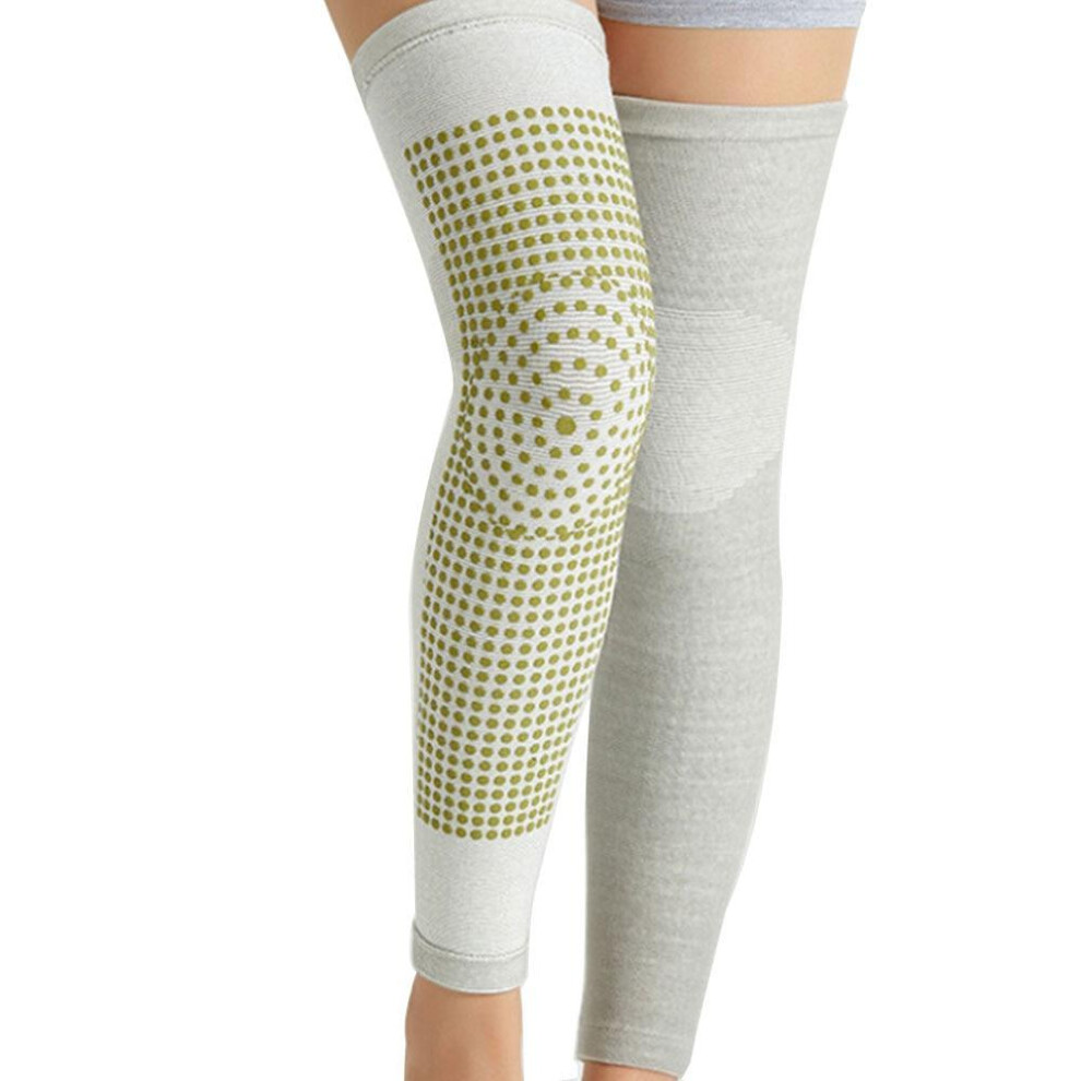 (grey, M) 2pcs Self Heating Support Knee Pads Brace  Belt Massager Foot