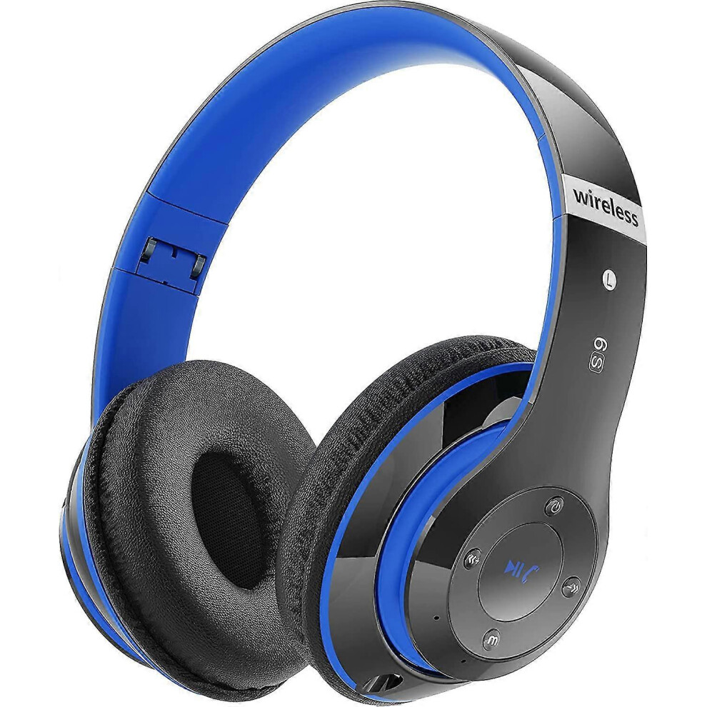 (Blue) Over-ear Bluetooth Headphones, 6s Foldable Wireless Headphones, 6 Eq Modes-image-OPC-PFT8557-NEW