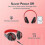 (Red) Over-ear Bluetooth Headphones, 6s Foldable Wireless Headphones, 6 Eq Modes 5