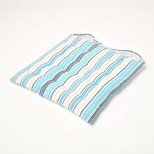 (1 Seat Pad) New England Stripe Seat Pad with Button Straps 100% Cotton