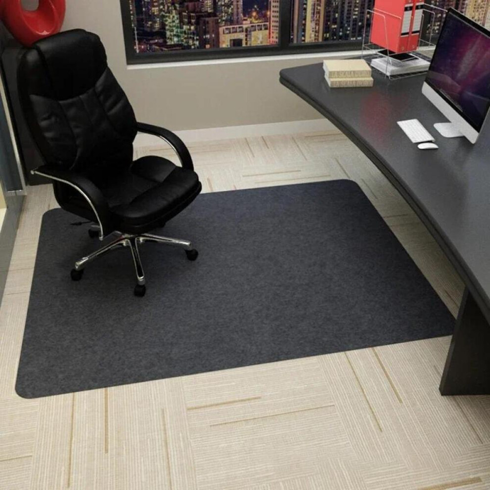(dark gray, 90x120cm) Office Rolling Chair Mat Computer Gaming Chair Mat Home Bedroom Hanging Basket Non-slip Carpet Floor Protector Bottom Tpr Glue